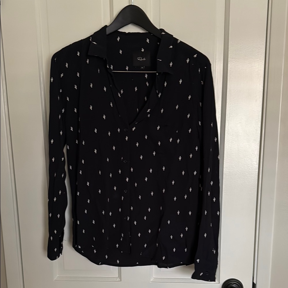 Black Patterned Women's Top
